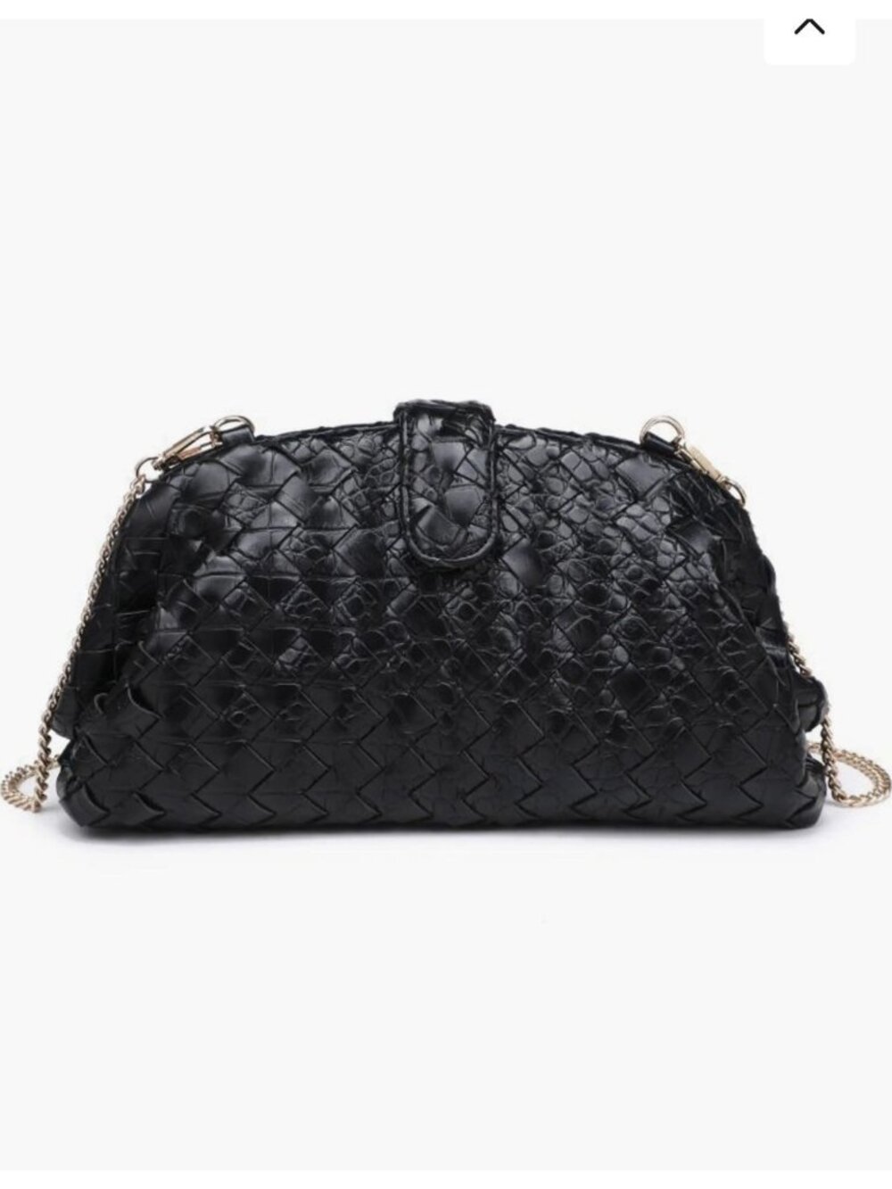 Nordstrom $80 Moda Luxe GiGi Crossbody Bag Woven Black Vegan Soft Leather Clutch - Picture 1 of 16